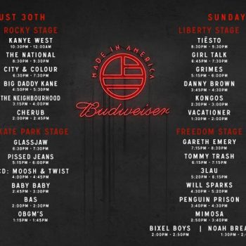 Here are the set times for Made In America this weekend