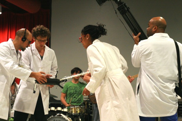 The Pig Iron Theatre Company cast rehearsing for SWAMP (IS ON) | Photo by John Vettese