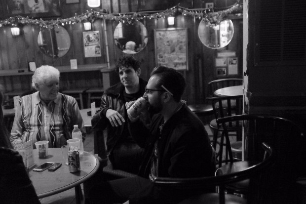 Adam Weiner and Finnemore of Low Cut Connie with Ray's Happy Birthday Bar owner Lou Capozzoli | Photo by David Norbut | dnorphoto.com | courtesy of the artist