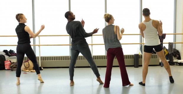 BalletX dancers rehearse for Sunset, 0639 Hours | photo by John Vettese for WXPN