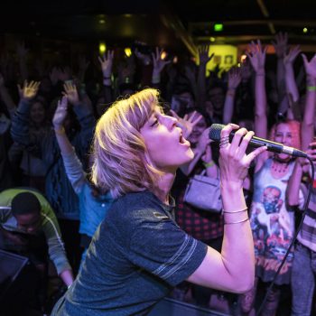 Dessa plays to the fans at a sold-out World Cafe Live