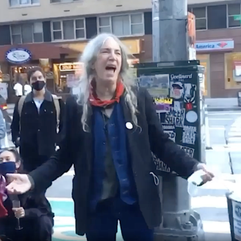 Patti Smith surprises New York voters with a sidewalk performance of &#8220;People Have The Power&#8221;