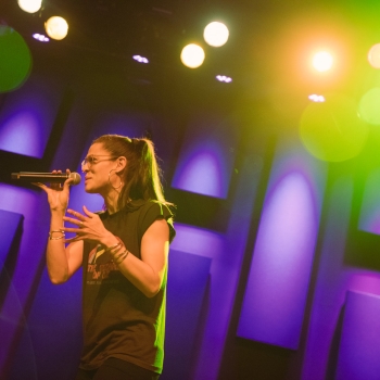 Dessa invites the Free at Noon audience into her jam session