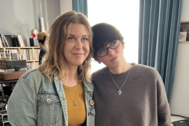 <em>World Cafe </em>host Raina Douris with Ariete