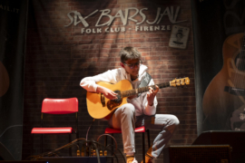 Fabrizio Bianco, the son of Six Bars Jail founder Sergio Bianco, performs during a <em>World Cafe </em>session at the venue in Serpiolle, Italy.