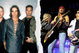 American rock bands Creed (right) and Poison sit on opposing sides of World Cafe's generational debate on the definition of butt rock.