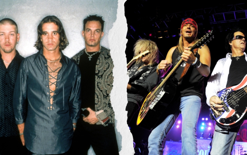 American rock bands Creed (right) and Poison sit on opposing sides of World Cafe's generational debate on the definition of butt rock.