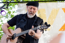 Richard Thompson performing at the 2025 XPoNential Music Festival in Camden, N.J.