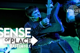 Christopher Krysztofiak performs as Benedon in the Baltimore Rock Opera Society's 2014 production of <em>Gründlehämmer</em>.