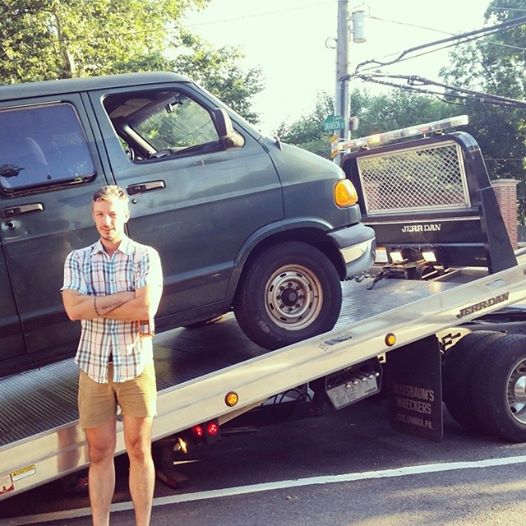 Broken down in South Philly. Via the author's Instagram (@BookishKate)