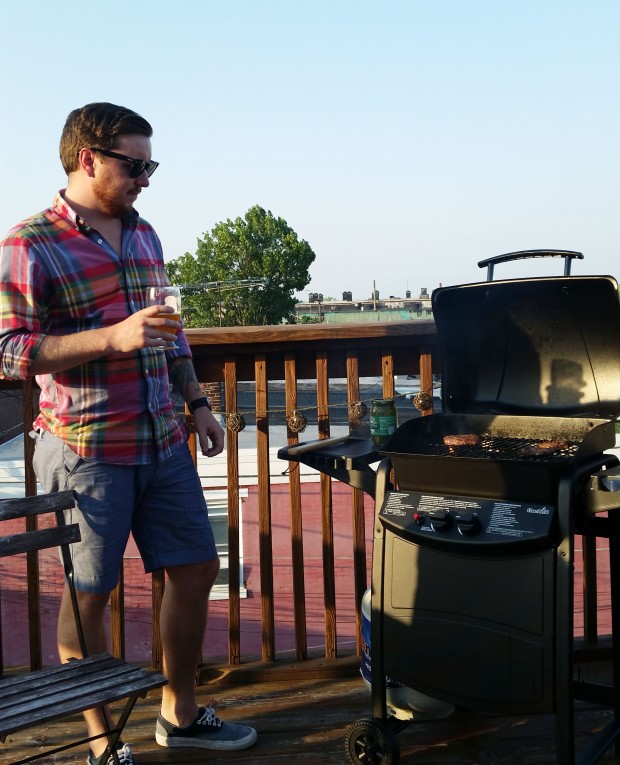 Kyle Cook, grill master